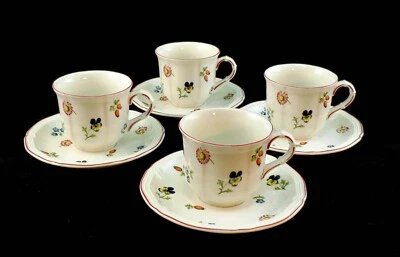 Villeroy & Boch 4x Coffee / Tea Cups and Saucers Ceramic Petite Fleur Floral - image 1 of 4