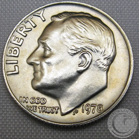 1978-P ROOSEVELT DIME GEM BU OUT OF MINT SETS US COIN Cover