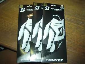 3 BRAND NEW Bridgestone Tour B Fit Leather Mens RH Small / Medium Gloves - Picture 1 of 1