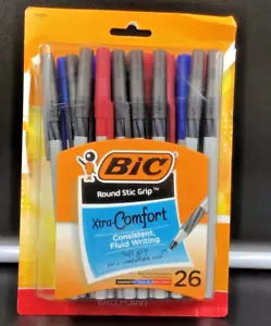 Juego de 26 bolígrafos Bic Xtra Comfort Round Stic Grip 2023 nuevo sin usar, en caja - Imagen 1 de 2