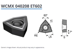 5 x WCMX040208 ET602 CARBURO WCMX U-TALADRO INSERTOS DE PERFORACIÓN EUROPA EDGE TECH - Imagen 1 de 7
