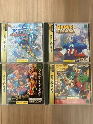 Sega Saturn SS Marvel Super Heroes X-Men Niños Vs Street Fighter Lote 4 Foto 1 de 4