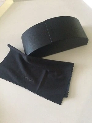 PRADA SAFFIANO ESTUCHE RÍGIDO CON TEXTURA ESTUCHE DE GAFAS DE SOL NEGRO con PAÑO DE LIMPIEZA NUEVO Foto 1 de 4