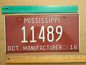 License Plate, Mississippi, 2016, Manufacturer, 11489 - Picture 1 of 1