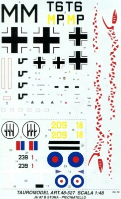 TAURO MODEL TM48/527 INSEGNE PER Ju 87 B E PICCHIATELLO SCALA 1:48 - Immagine 1 di 4