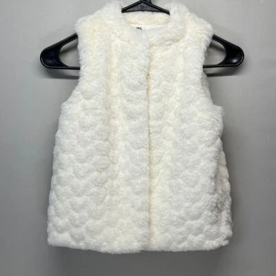 Epic Threads White Faux Fur Vest Plush Soft Quilted Sleeveless Jacket Girls 6X - Image 1 of 4