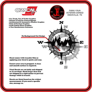 Wilderness Compass Mountains Vinyl Decal – Car Truck Sticker – Pick Size & Color - Picture 1 of 4