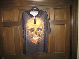 Polo de golf para hombre... HALLOWEEN SKELTON...Similar a JUGAR FUERTE, HRESKI...XL / XXL - Imagen 1 de 2