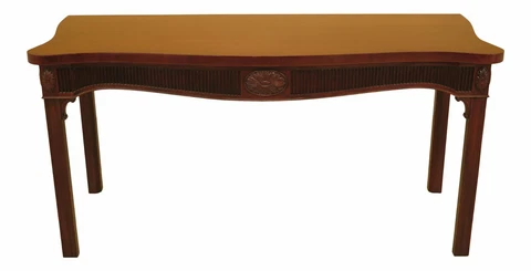 46786EC: KITTINGER Georgian Style Carved Mahogany Console Table Cover