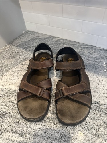 Timberland Sandali Uomo 13 Pelle Gancio E Passante Marrone