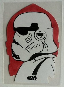 TOPPS STAR WARS DIE CUT SKETCH CARD STORMTROOPER HAND DRAWN BY MICHELLE RAYNER