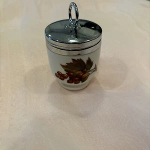 ROYAL WORCESTER S Egg Coddler Evesham Peach and Berries Made In England - Picture 1 of 4