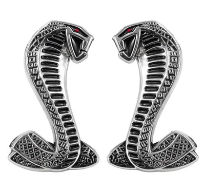 1994-2004 Ford Mustang SVT Cobra 2.75" Red Eye Snake Side Fender Emblems LH RH - Image 1 of 3