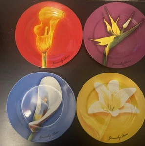 Set of 4 Givenchy Parfums Les Fleurs Dessert Salad Plates 8.25" - Picture 1 of 3