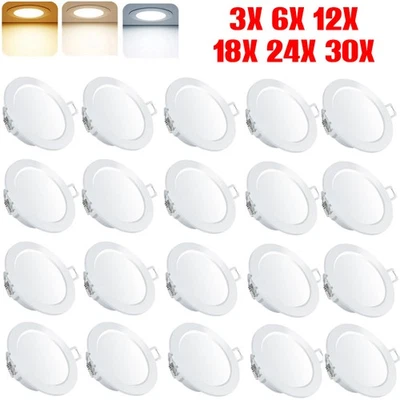 LED Einbaustrahler 230V Flach Einbau Spots Leuchten Dimmbar Deckenleuchte Set - Bild 1 von 4