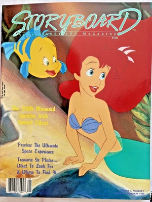1990 STORYBOARD DISNEYANA Magazine Ariel The LITTLE MERMAID Vol 3 #1 EUC - Image 1 of 4