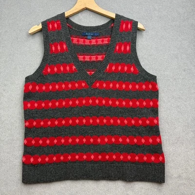 BODEN Knitted Vest Women UK 14 Striped FairIsle Yoke Jumper Tank Edie Festive - Image 1 of 4