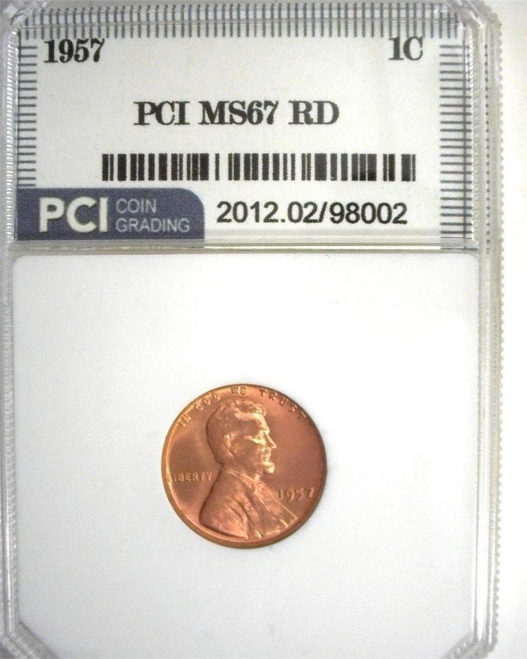 1957 Cent MS67 RD - Image 1 of 2