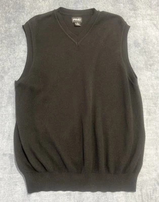 Ping Collection V-Neck Sweater Vest Black Mens M Lightweight Waffle Knit - Image 1 of 4