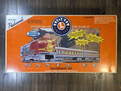 Juego de tren Lionel 6-21983 Santa Fe pasajeros rojo/plateado escala 0-27 Foto 1 de 4