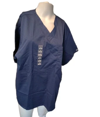 Wonder Work Workflex New Unisex Scrub M Navy Short Sleeve V Neck Pocket  - Image 1 of 4