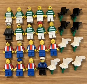 LEGO Soccer Minifigs & Stands 3409 — 18 Players Incl 2 Goalies 9 Stands - Picture 1 of 16