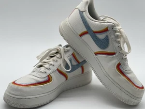 Nike Air Force 1 LV8 Low Sail Denim Swoosh Shoes Women's Sz 9.5 DJ4655-133 - Picture 1 of 7