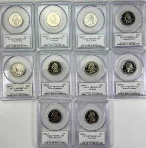1999 thru 2002 Clad State Quarter Sets PCGS PR69DCAM 20 coins - Picture 1 of 4