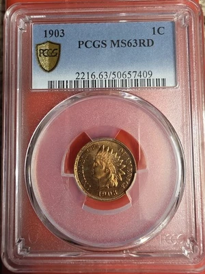 1903 Indian Head 1c Cent PCGS MS63RD  - Image 1 of 2