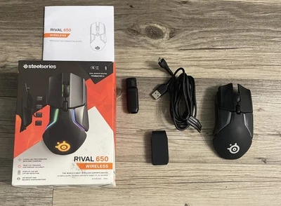 SteelSeries Rival 650 Wireless Gaming Mouse W/ USB Receiver Tested *READ+PHOTOS - Image 1 of 2