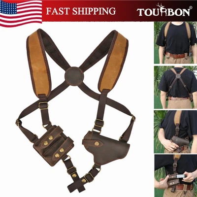 TOURBON Hidden Tactical Shoulder Gun Holster Right Hand with Double Mag Pouch US - Image 1 of 4