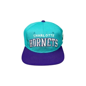 Vintage Rare NBA Charlotte Hornets Wool Teal Starter Arch Script Snapback 2nd Gen - Bild 1 von 6