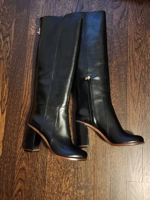 $1550 全新 100% 正品 Fendi 过膝黑色皮靴 尺寸 39 9 — 第 1/4 张图片