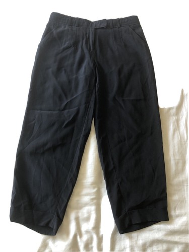 Tory Burch Black Silk Crop Dress Pants Sz 2