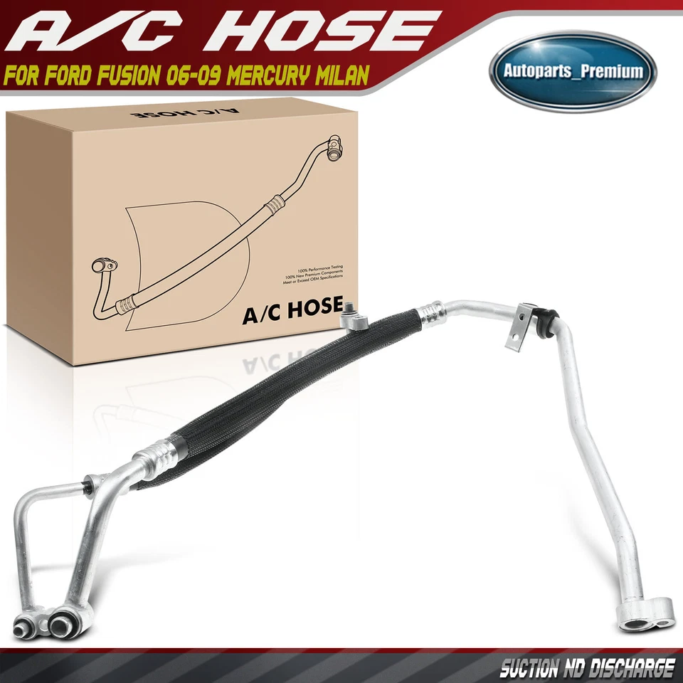Nova mangueira de sucção e descarga AC para Ford Fusion Mercury Milan 2006-2009 L4 2.3L - Imagem 1 de 4