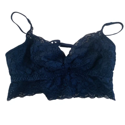 Bralette Gilly Hicks Sin Forro Encaje Talla XS Azul Marino Ajustable Sydney Foto 1 de 4