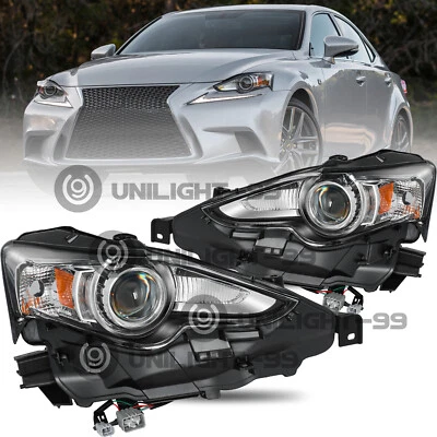 Fit 2014 2015 Lexus IS250 IS350 HID/Xenon Headlights Headlamps Left Right Pairs - Image 1 of 4