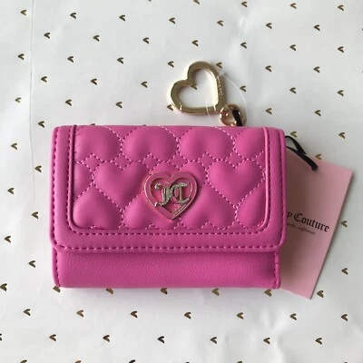 Juicy Couture Juicy Pink Flawless Double Sided Trifold Wallet w Coin Zip - Image 1 of 4