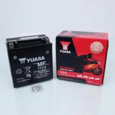 Batterie SLA Yuasa pour Moto BMW 1600 K Gtl 2016 à 2020 YTX16-BS / YTX16 / 12V - Photo 1/4