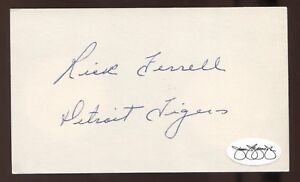 Rick Ferrell Signed 3x5 Index Card Vintage Autographed Baseball Signature HOF