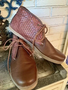 ben sherman shoes Size 12 Brown Leather Chukka Woven Gently Worn - Picture 1 of 11