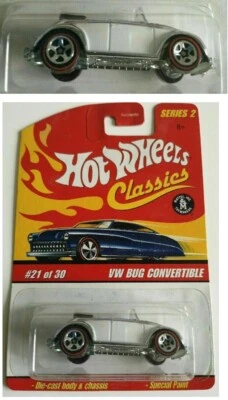 Hot Wheels Classics #21/30 VW Beetle Convertible Bug Convertible Redlines Chrome MOC - Image 1 of 4