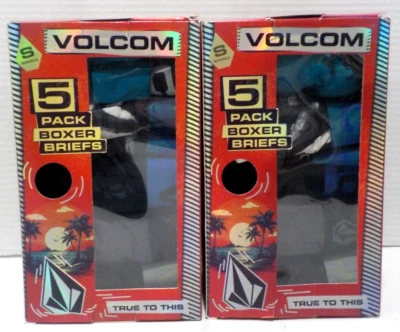 VOLCOM Men's 5 pk BOXER BRIEFS sz SMALL Poly Spandex (2 Pks = 10 Boxers) **L@@K* - Image 1 of 4