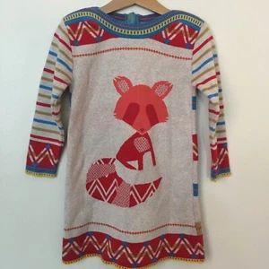 Indigo Collection Boutique Girls Fox Sweater Dress 4 5 Y Excellent Condition - Picture 1 of 5