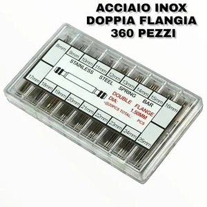 Anse a Molla 8-25mm Acciaio Inox Perni Cinturino Orologio Doppia Flangia 360 PZ - Foto 1 di 7