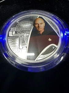 2015 Tuvalu Star Trek Captain Jean-Luc Picard 1oz .999 Silver Proof Coin - Picture 1 of 4