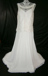 Sydney's Closet Wedding Gown Dress 18 Ivory Lace Organza Column Corset 5002 - Picture 1 of 12