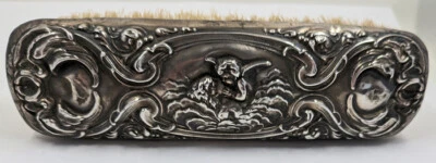Pincel antigo de prata esterlina Repousse Art Nouveau Love's Dream sem marca - Imagem 1 de 4