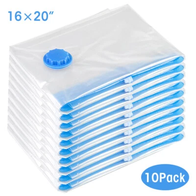 Bolsas de almacenamiento de sellado al vacío de 16 x 20" 1/10 piezas organizador de ahorro de espacio de compresión de viaje Foto 1 de 4