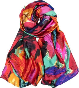 Bestshe Scarves for Women Lightweight Fashion Floral Large Silk Scarf Long Shawl - Picture 1 of 12